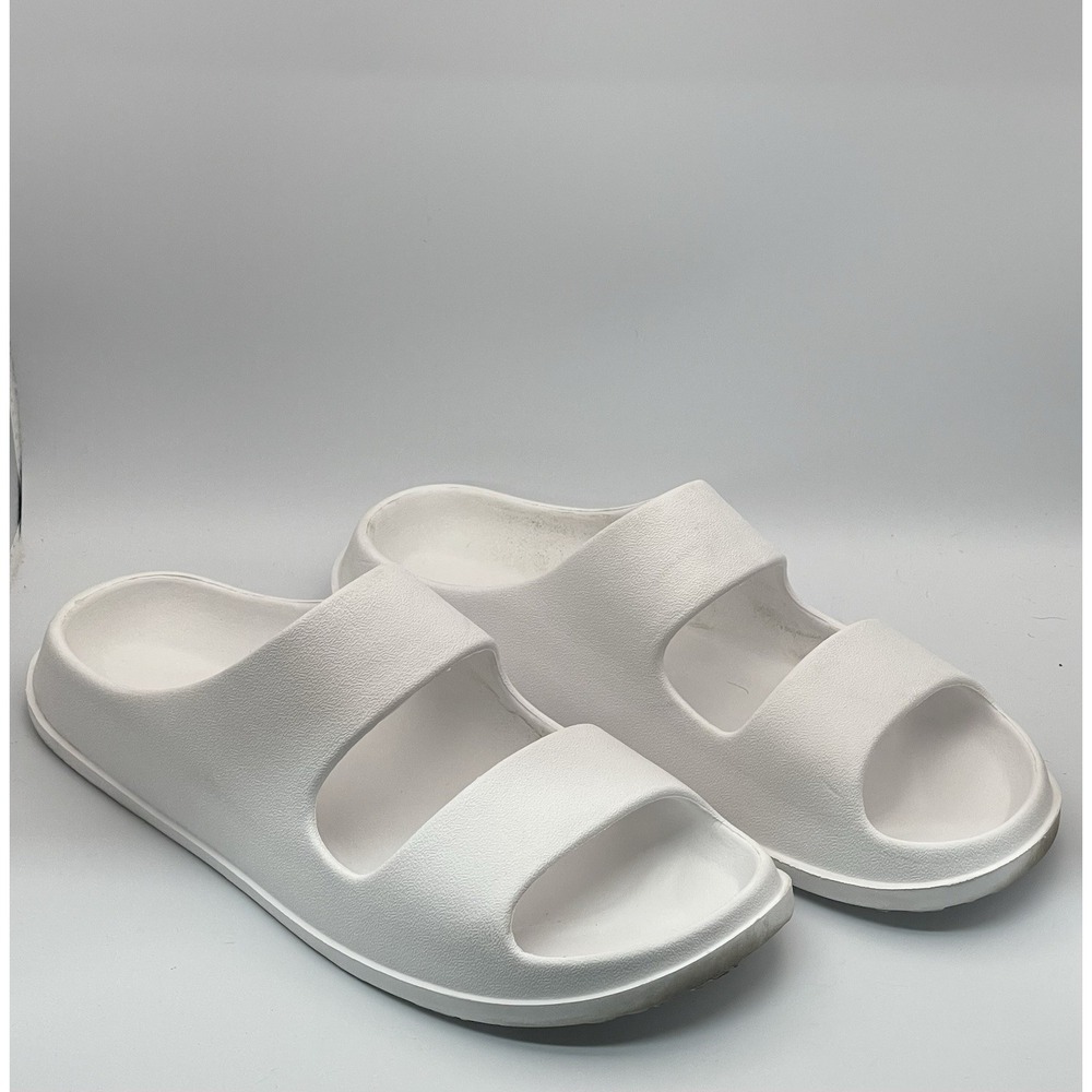 aerie White Slide‎ Sandals Women's 9 Double Strap Comfort Shoes